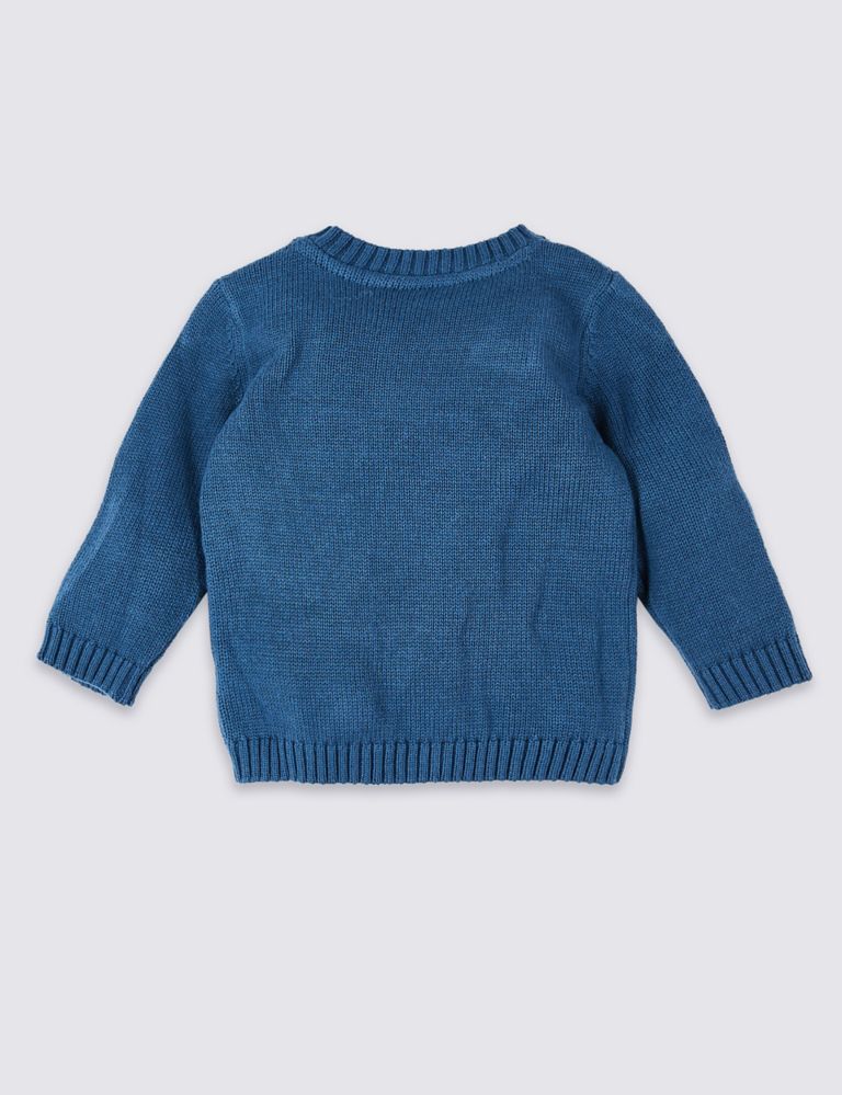 Pure Cotton Bunny Knitted Jumper 2 of 3