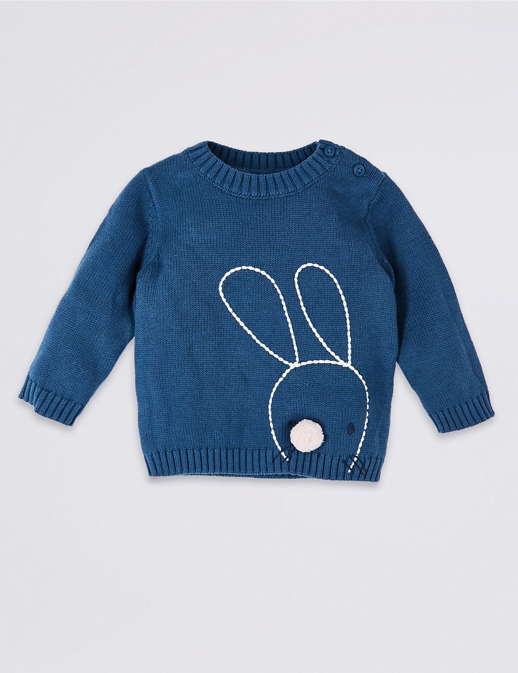 Pure Cotton Bunny Knitted Jumper 3 of 3