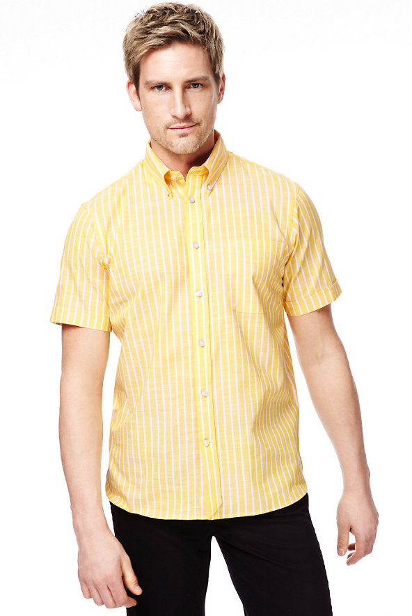 Pure Cotton Butcher Striped Shirt Image 1 of 1