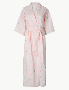 Pure Cotton Butterfly Dressing Gown Image 2 of 4