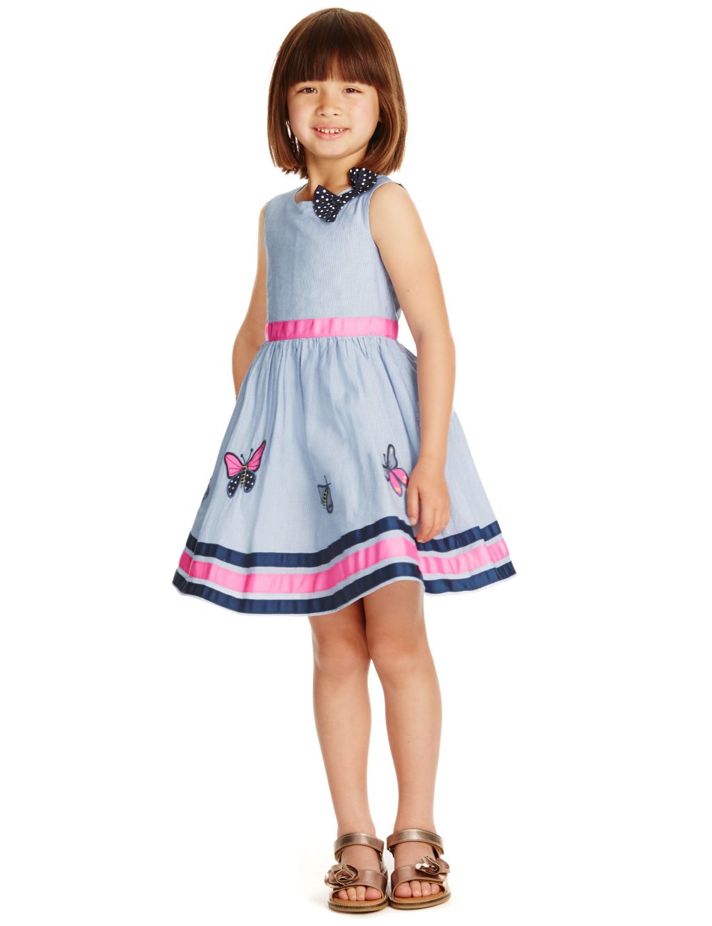 Pure Cotton Butterfly Embroidered Prom Dress (1-7 Years) 3 of 3