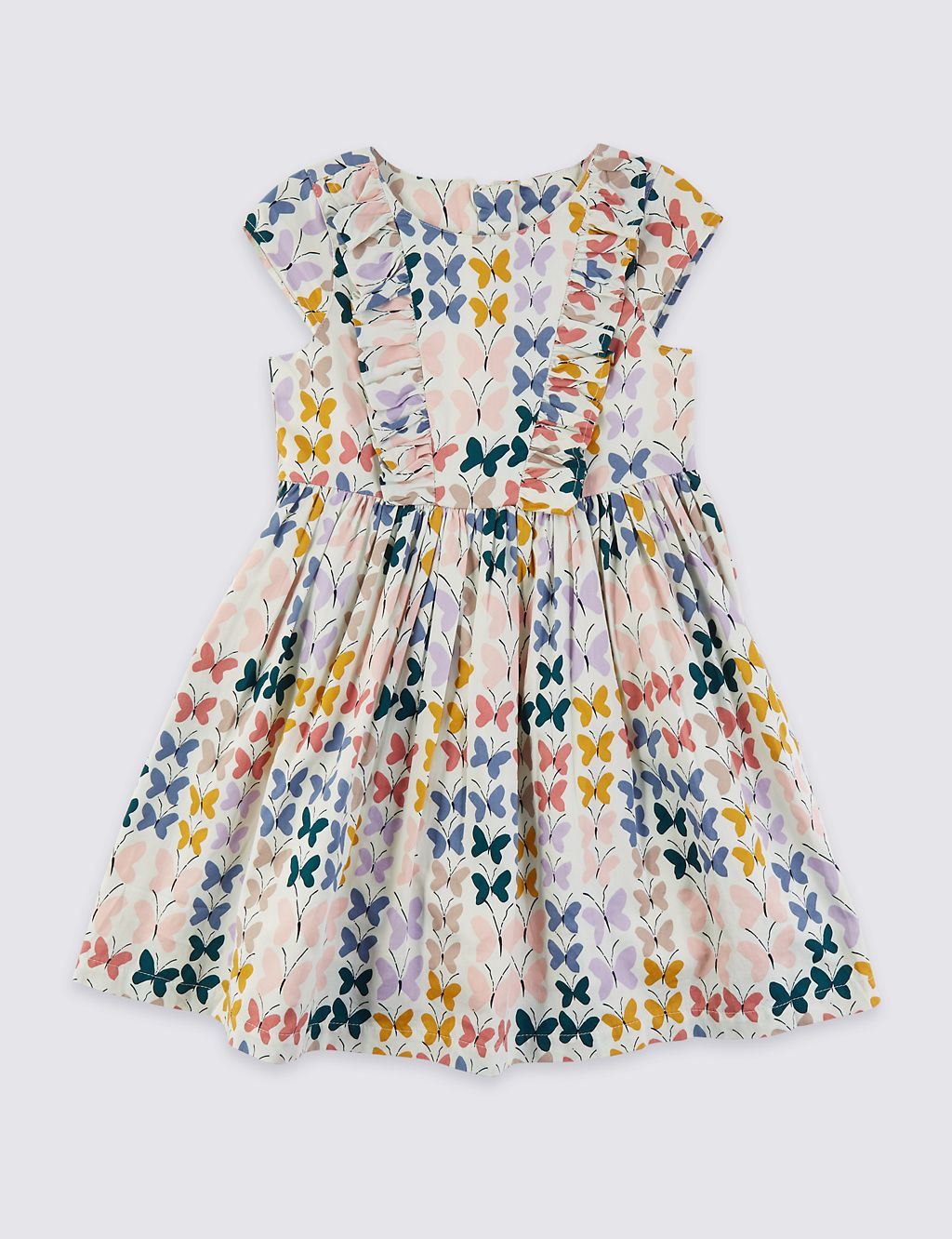 Pure Cotton Butterfly Print Dress (3 Months - 7 Years) 1 of 4