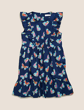 Pure Cotton Butterfly Print Dress Image 2 of 4