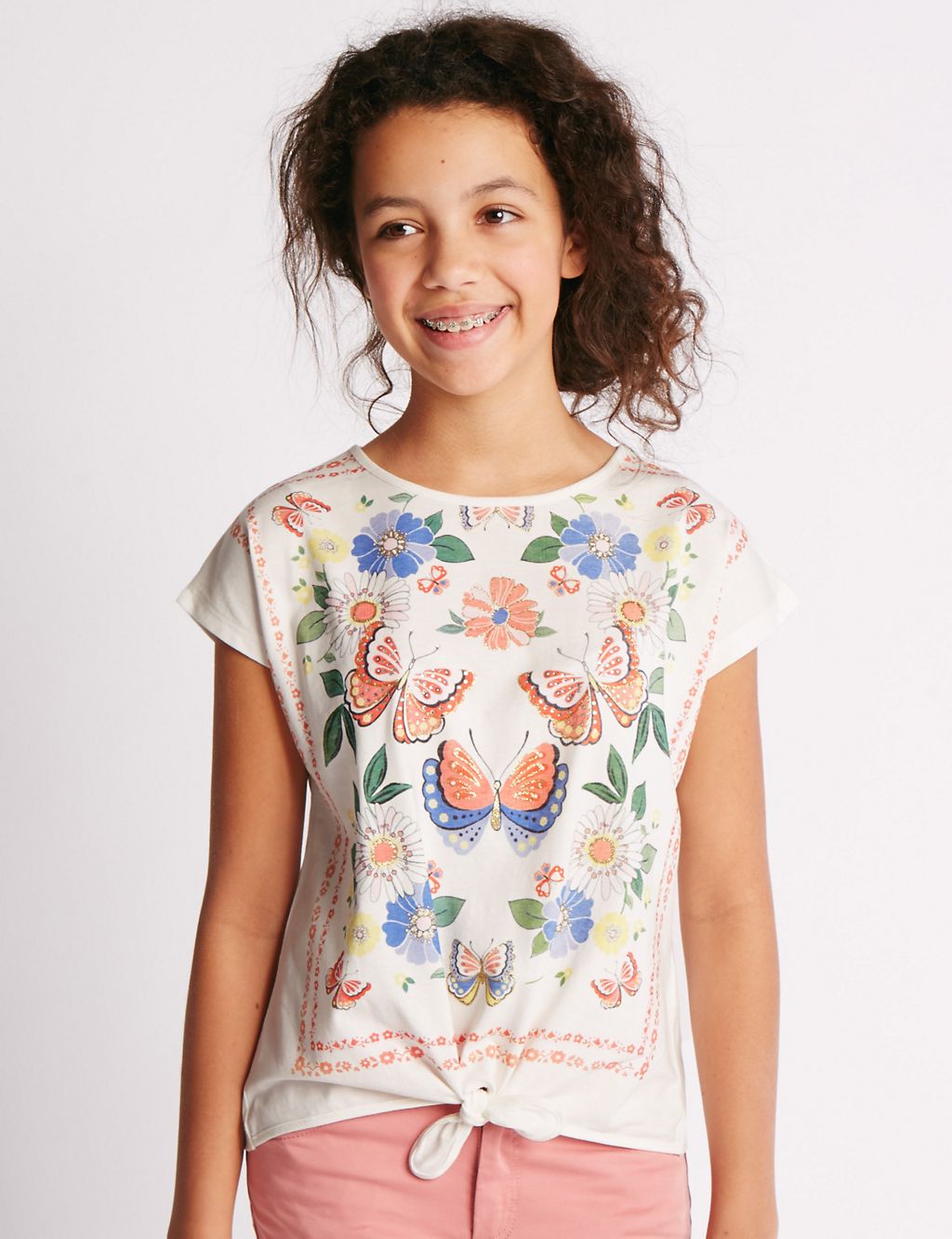 Pure Cotton Butterfly Print T-Shirt (5-14 Years) 3 of 3