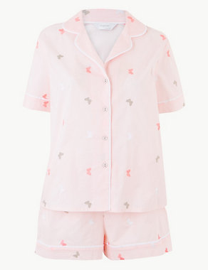 Pure Cotton Butterfly Short Pyjama Set Image 2 of 4