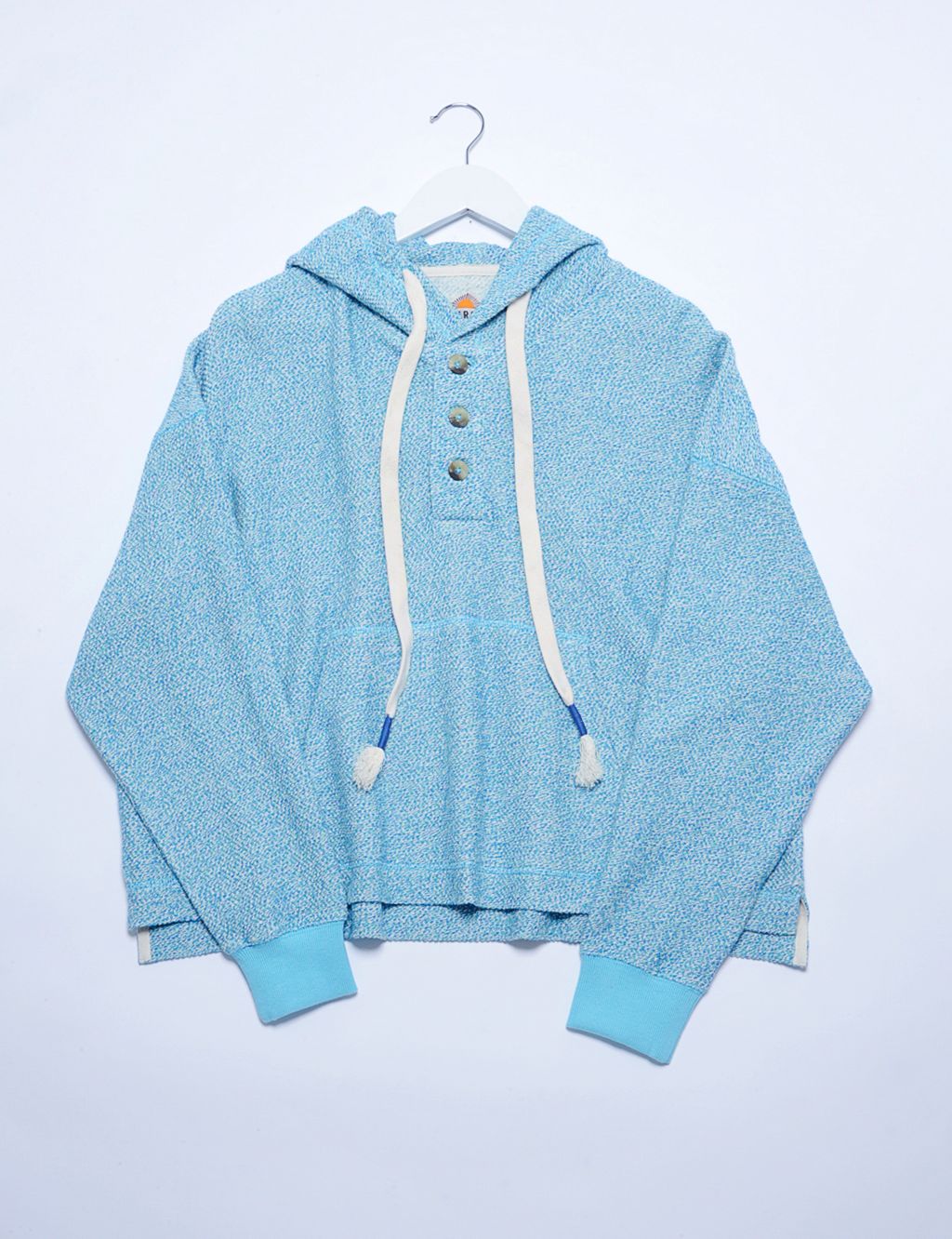 Pure Cotton Button Detail Oversized Hoodie 1 of 6