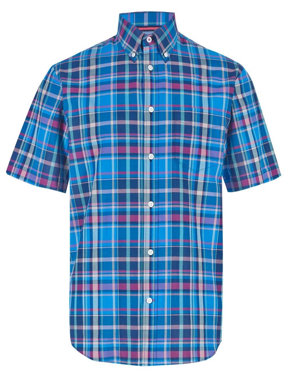 Pure Cotton Button-Down Collar Checked Shirt 1 of 4