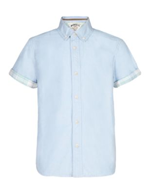 Pure Cotton Button-Down Collar Oxford Shirt (5-14 Years) Image 2 of 5