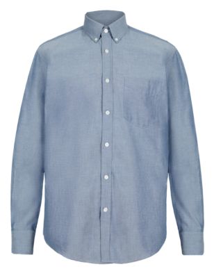 Pure Cotton Button-Down Collar Shirt Image 2 of 3