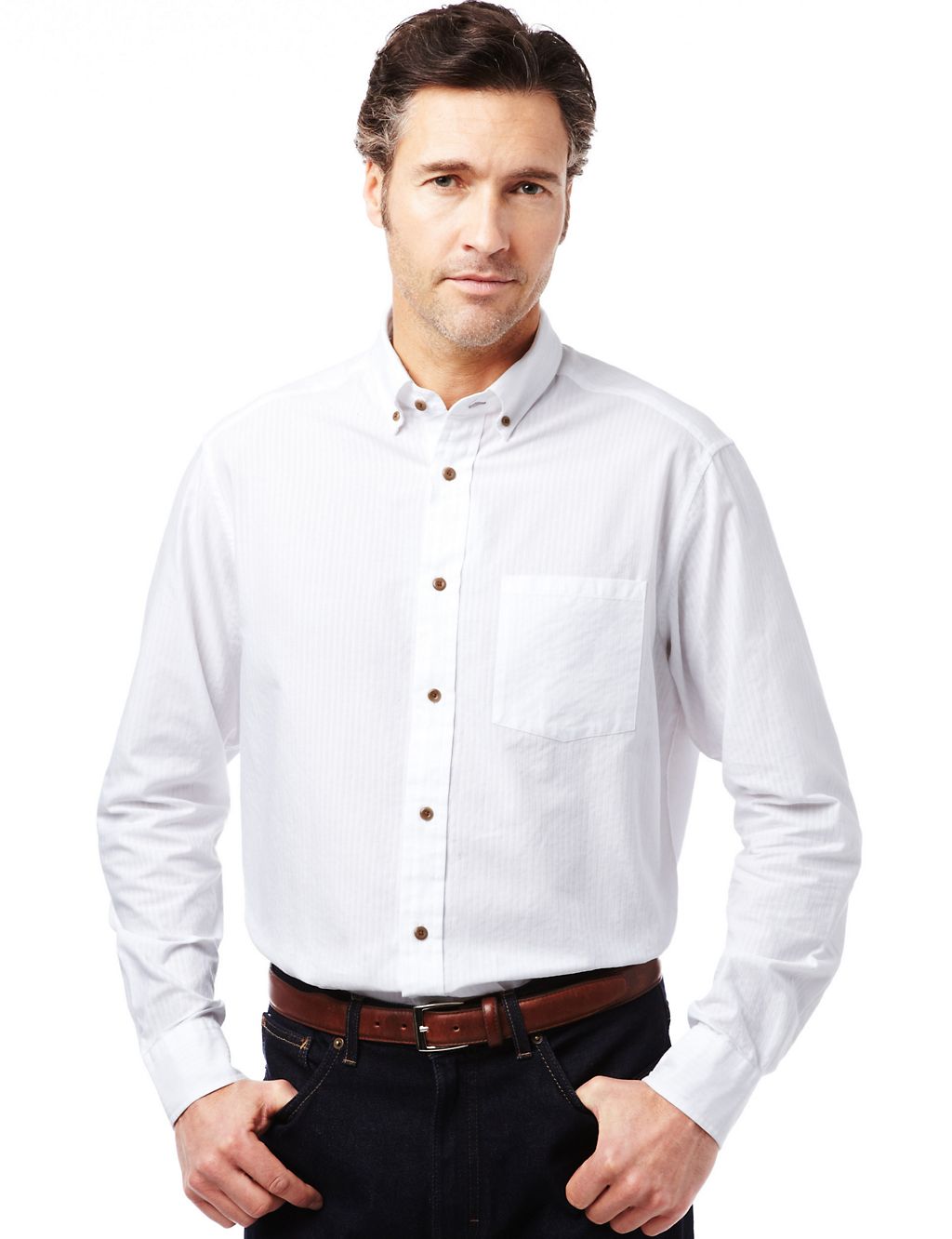 Pure Cotton Button-Down Collar Textured Shirt 3 of 6