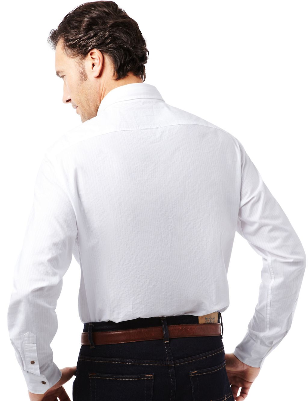 Pure Cotton Button-Down Collar Textured Shirt 4 of 6
