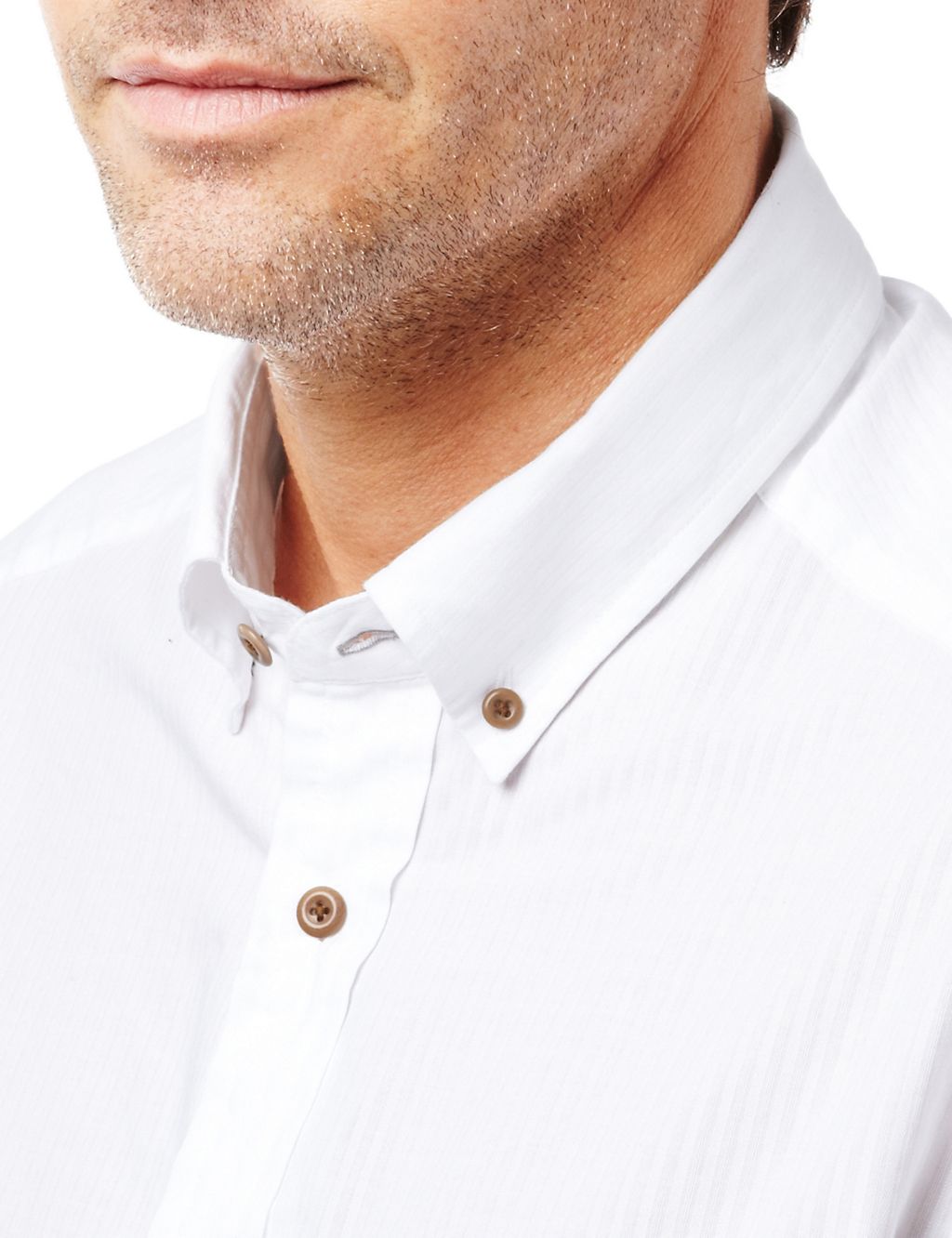 Pure Cotton Button-Down Collar Textured Shirt 5 of 6