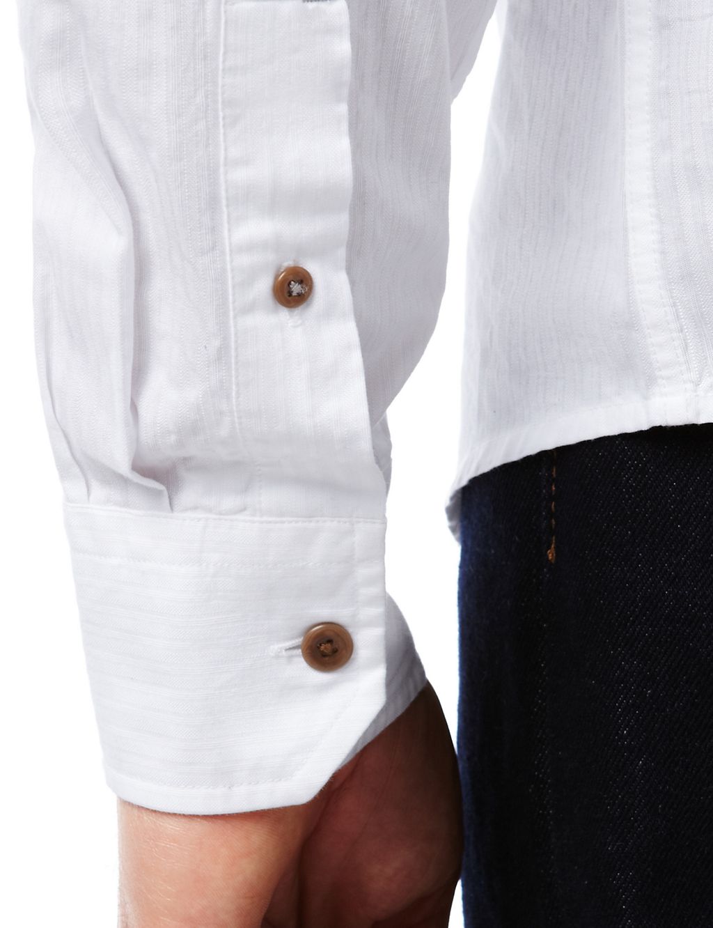Pure Cotton Button-Down Collar Textured Shirt 6 of 6