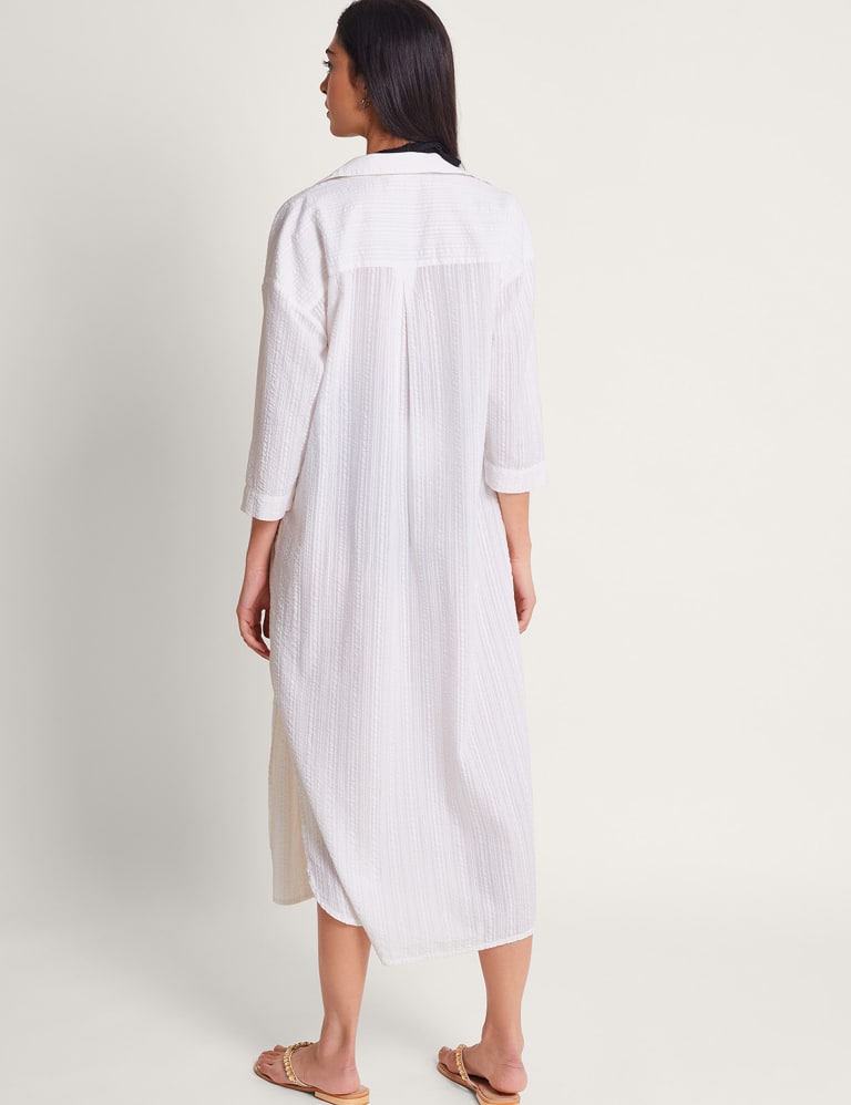 Monsoon white linen dress on sale