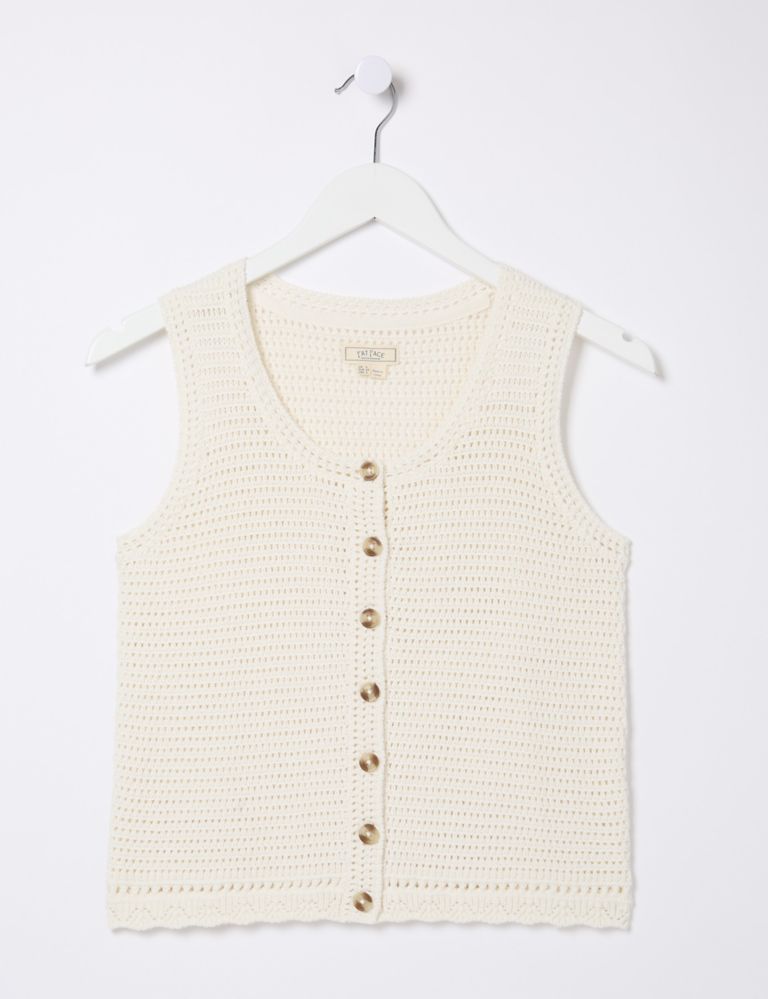 Pure Cotton Button Through Knitted Top 2 of 4