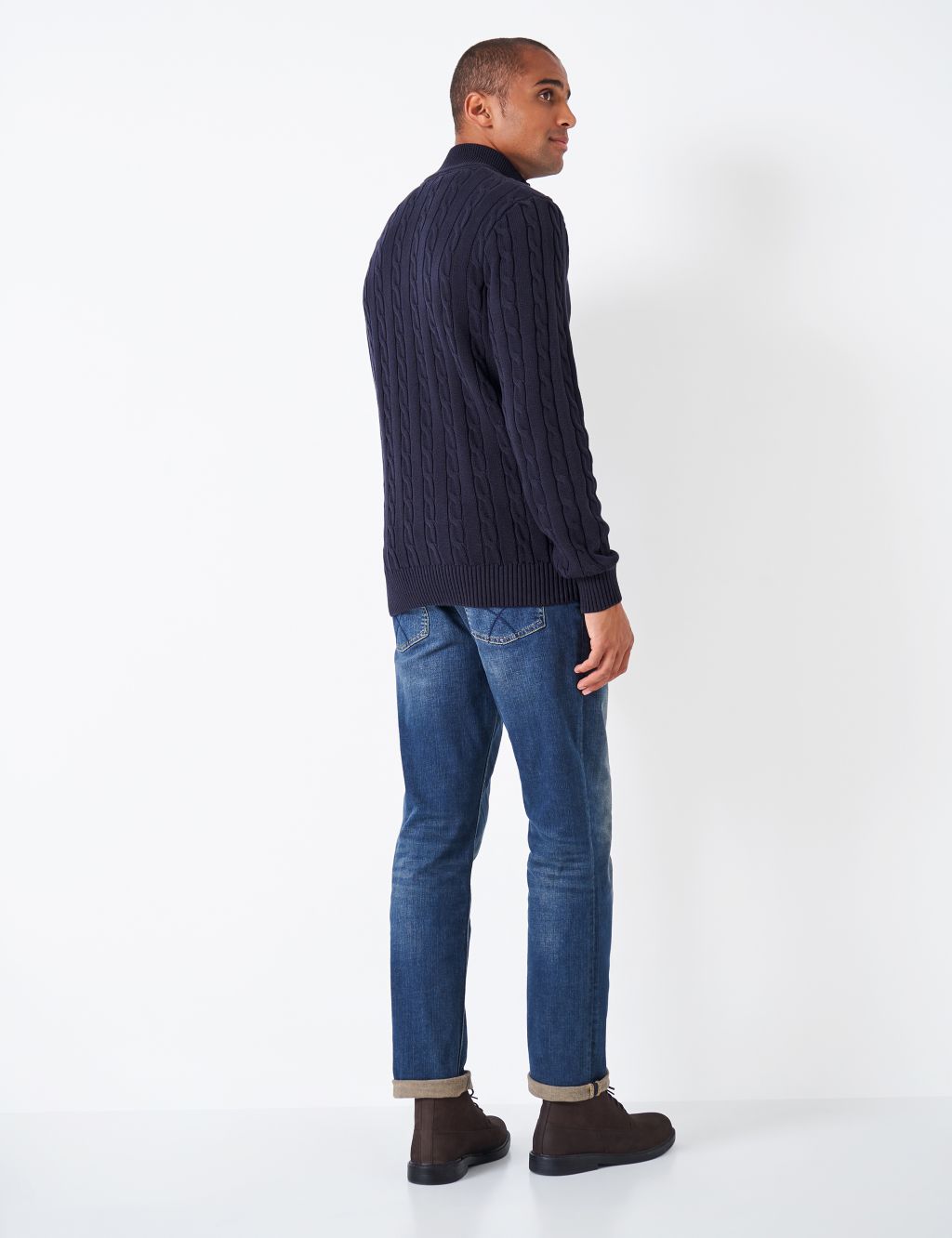 Pure Cotton Cable Half Zip Jumper 4 of 5