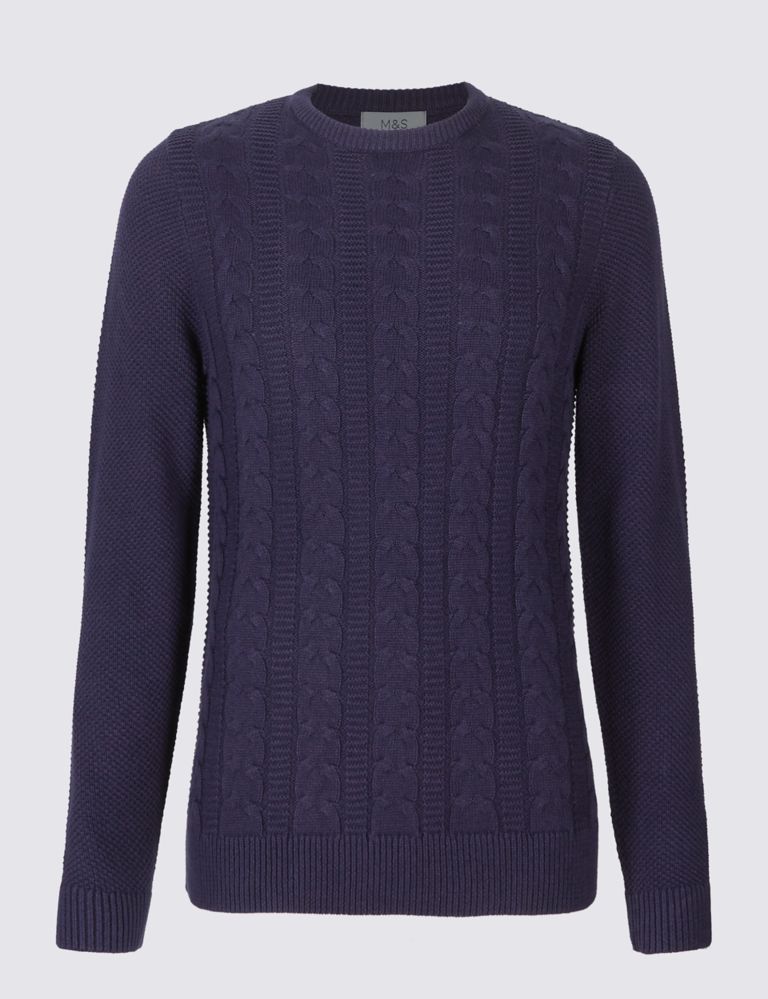 Pure Cotton Cable Knit Jumper 2 of 4