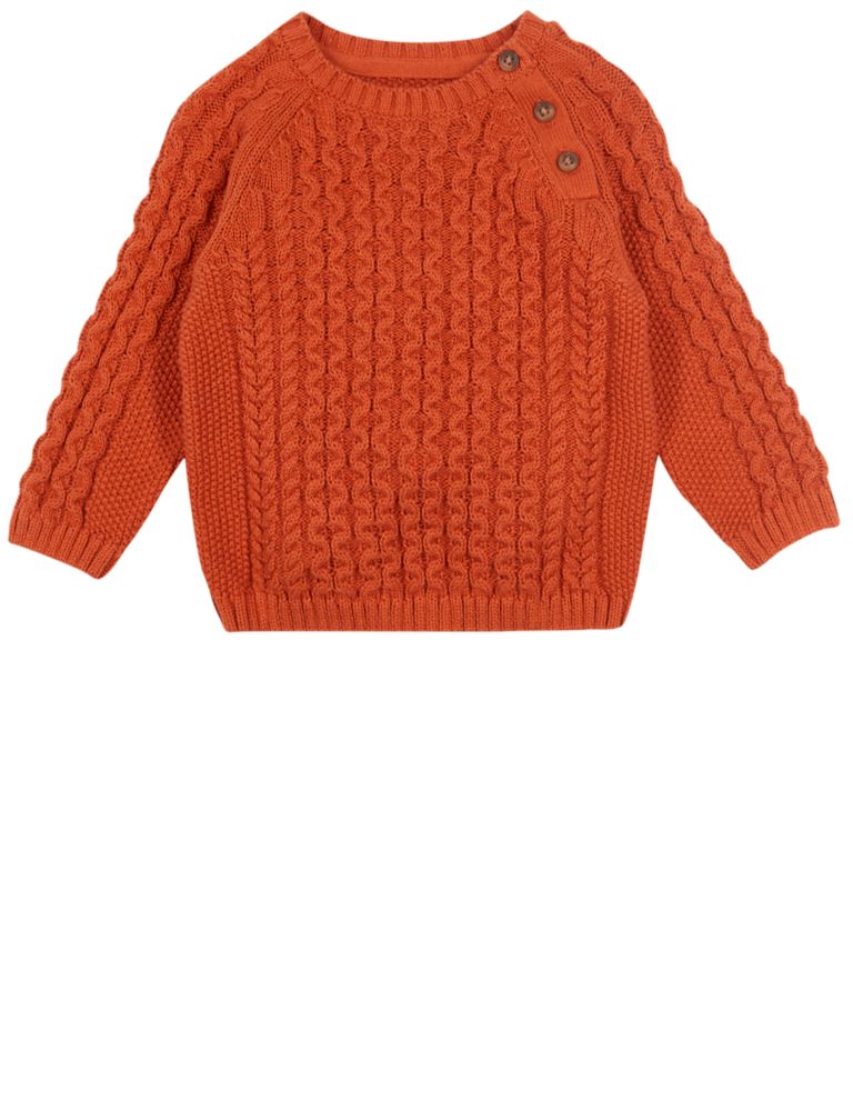 Pure Cotton Cable Knit Jumper 4 of 5