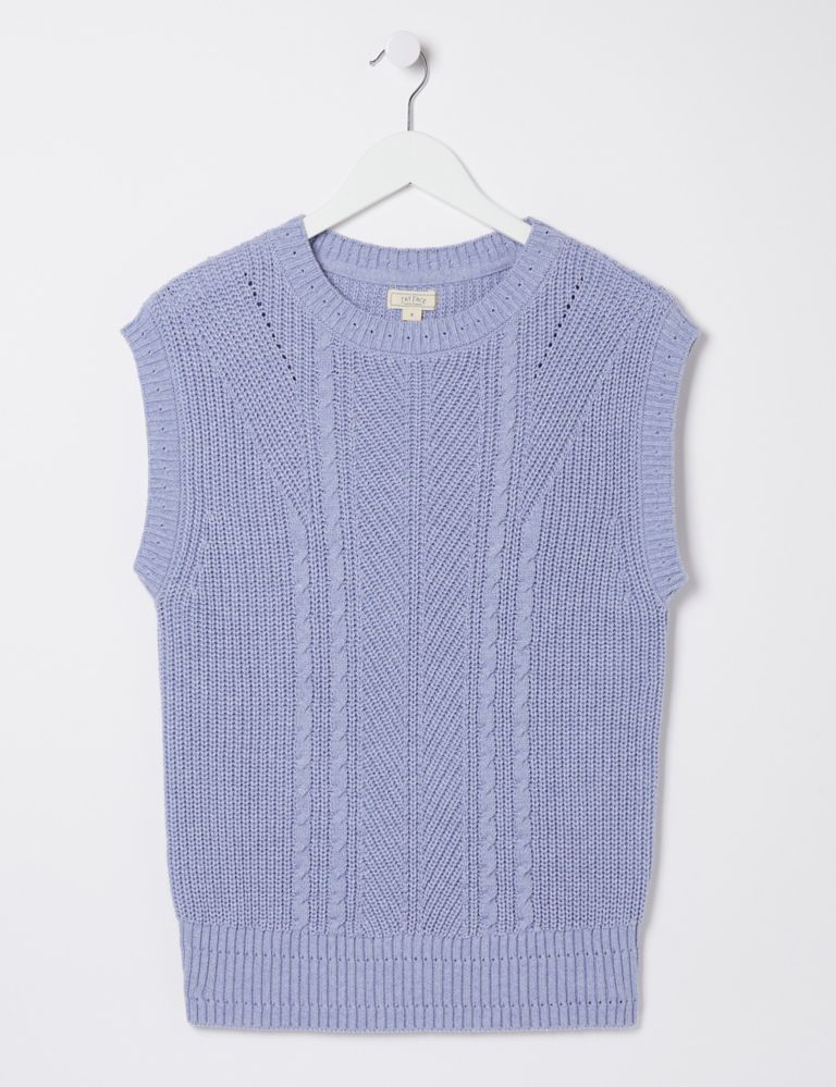 Pure Cotton Cable Knit Knitted Vest 2 of 5