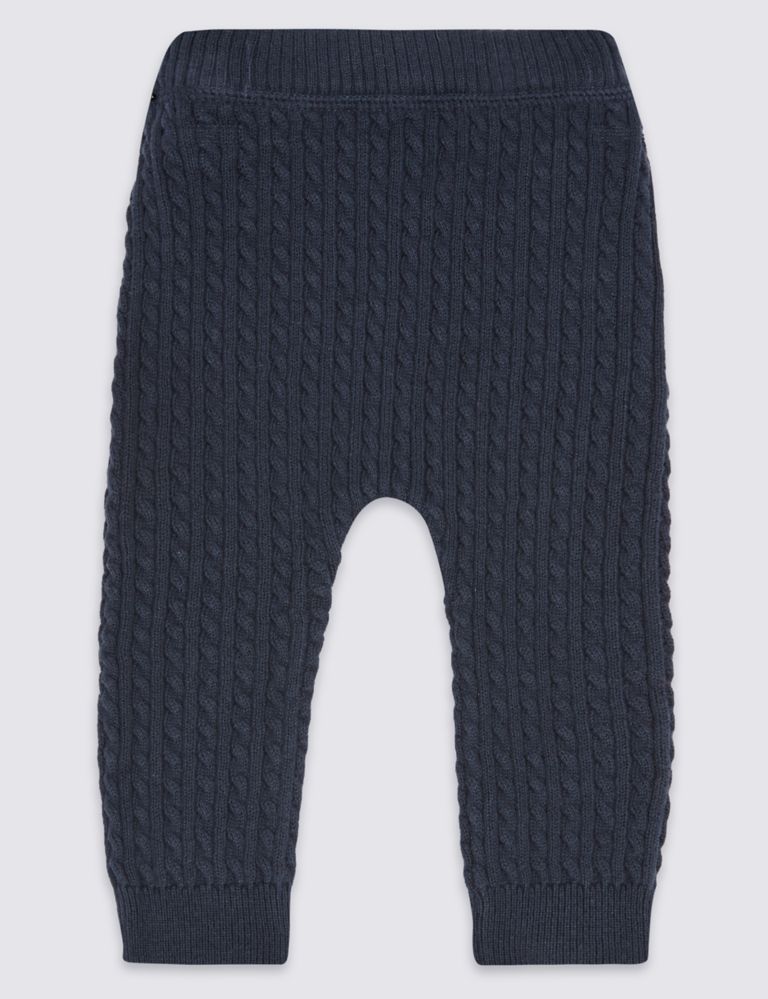 Pure Cotton Cable Knit Leggings 2 of 6