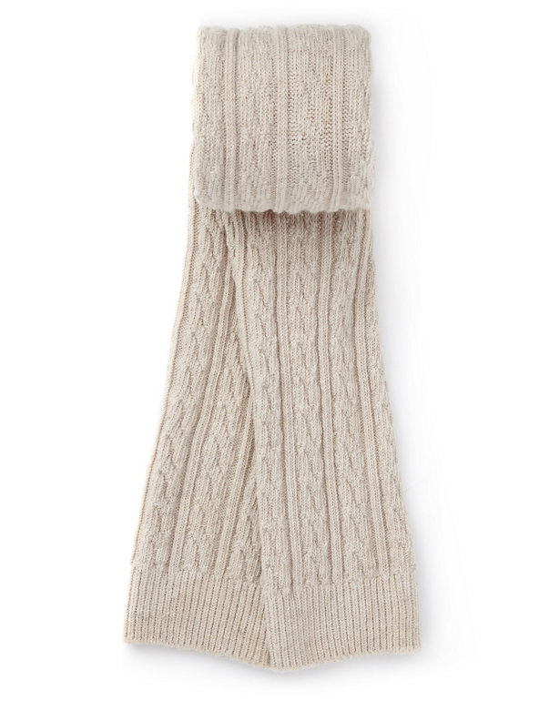 Pure Cotton Cable Knit Opaque Tights Image 1 of 1