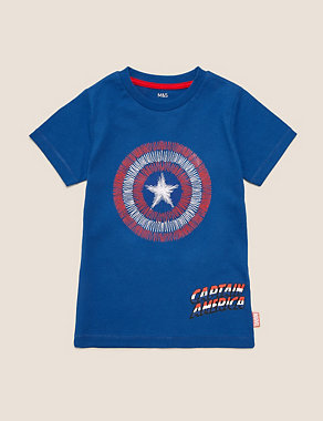 Pure Cotton Captain America™ Shield T-Shirt (2-7 Yrs) Image 2 of 5