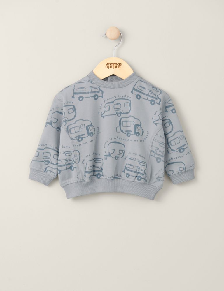 Pure Cotton Caravan Print Sweatshirt (0-3 Yrs) 1 of 3