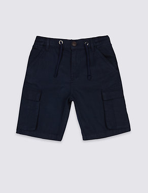 Pure Cotton Cargo Shorts (3-14 Years) Image 2 of 4
