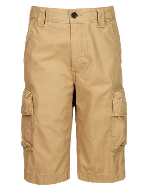 Pure Cotton Cargo Shorts (5-14 Years) Image 2 of 4