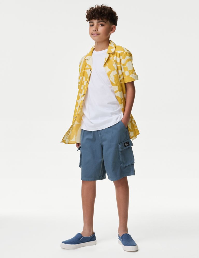 Pure Cotton Cargo Shorts (6-16 Yrs) 1 of 5