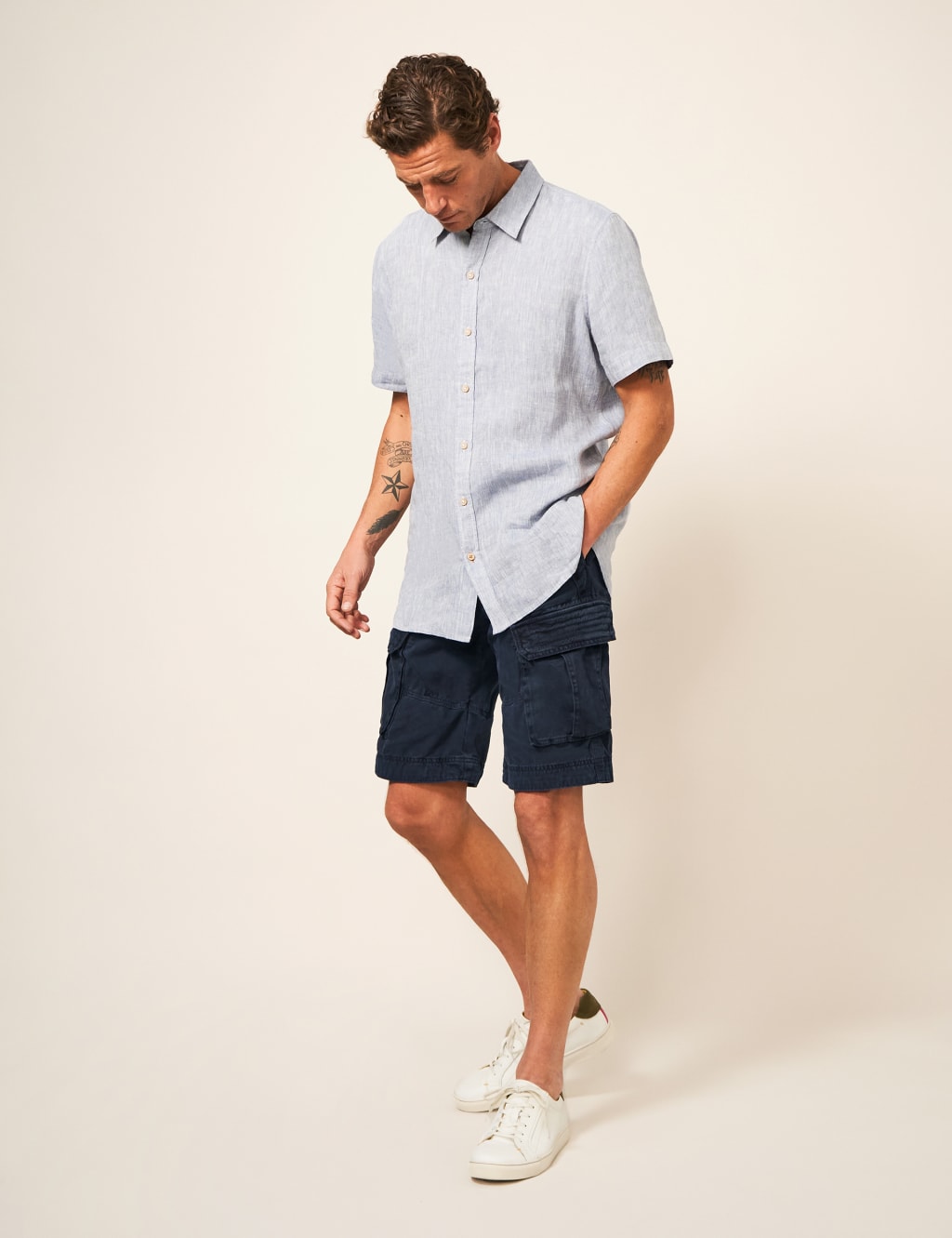 White polo cargo shorts best sale
