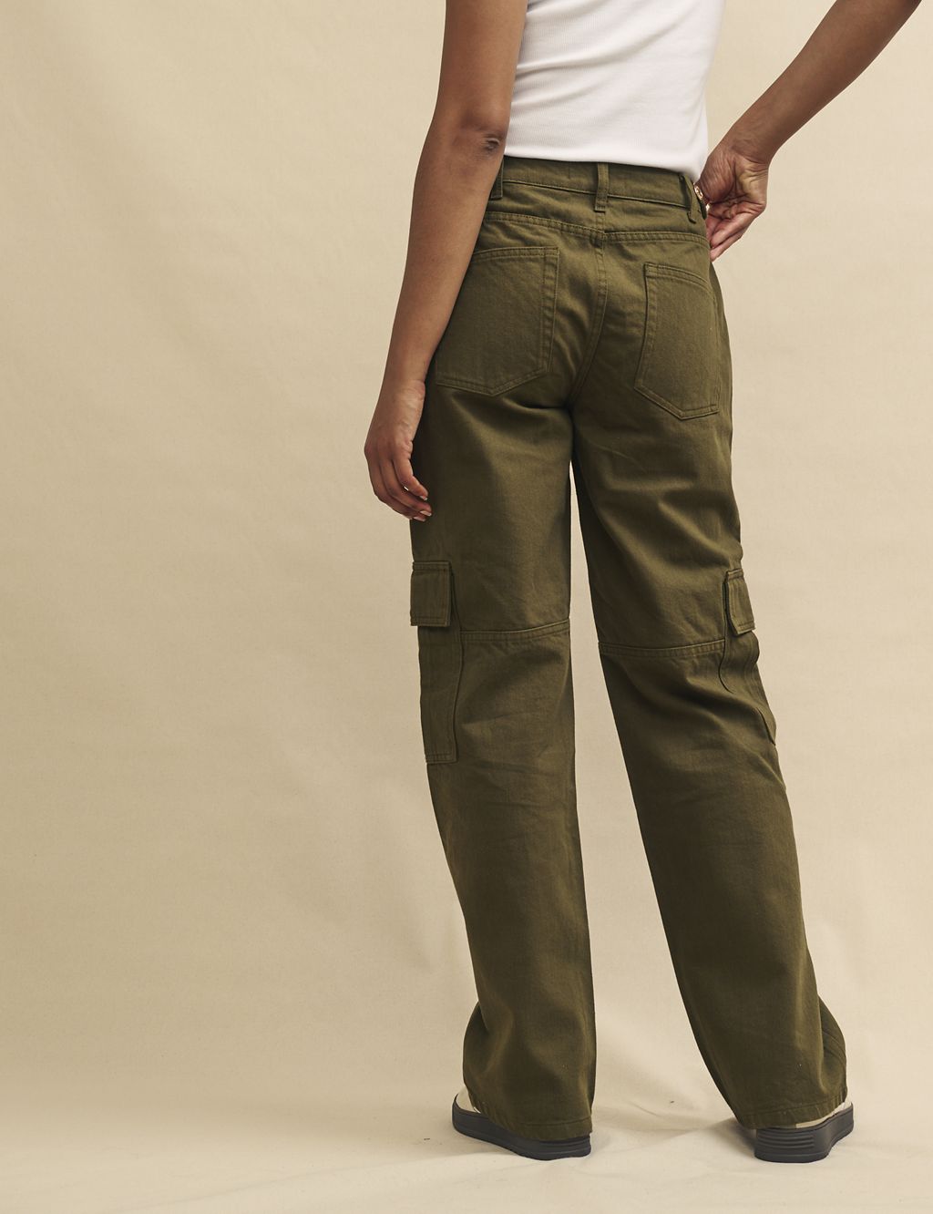 Pure Cotton Cargo Straight Leg Trousers 2 of 6