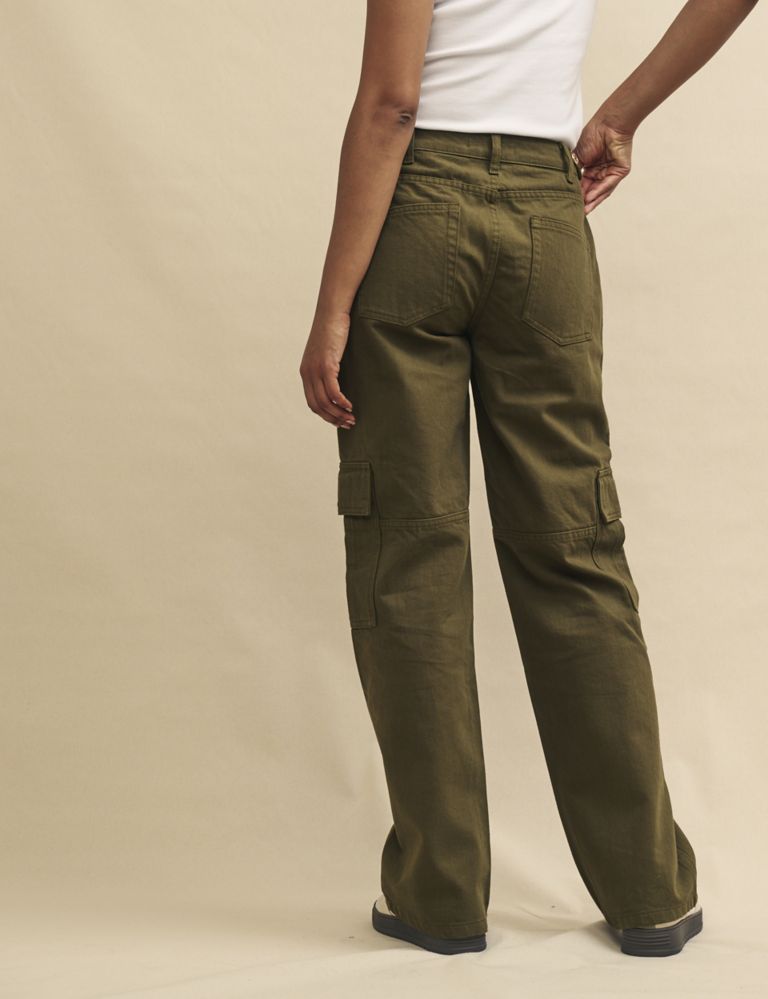 Pure Cotton Cargo Straight Leg Trousers 3 of 6