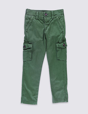 Pure Cotton Cargo Trousers (1-7 Years) Image 2 of 3