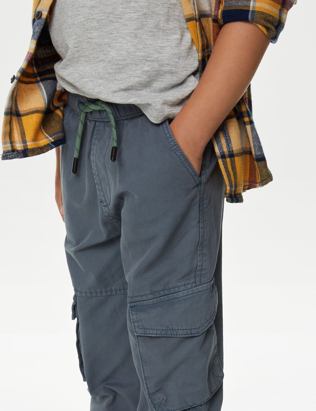 Pure Cotton Cargo Trousers (2-8 Yrs) 2 of 5
