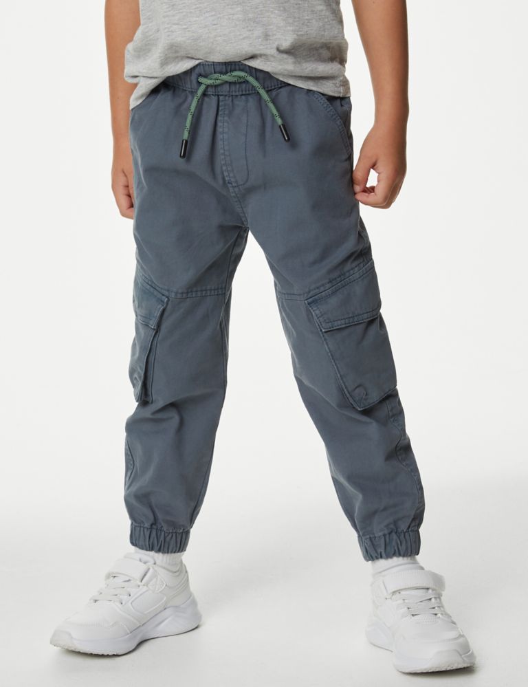 Pure Cotton Cargo Trousers (2-8 Yrs) 4 of 5