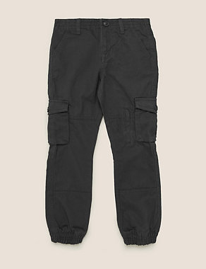 Pure Cotton Cargo Trousers (6-14 Yrs) Image 2 of 5