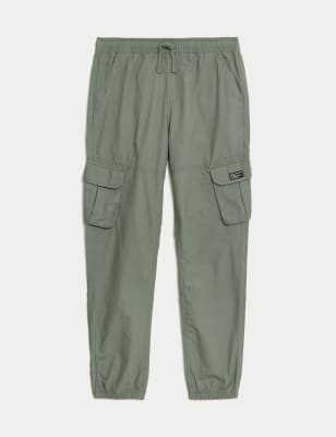 Pure Cotton Cargo Trousers (6-16 Yrs)