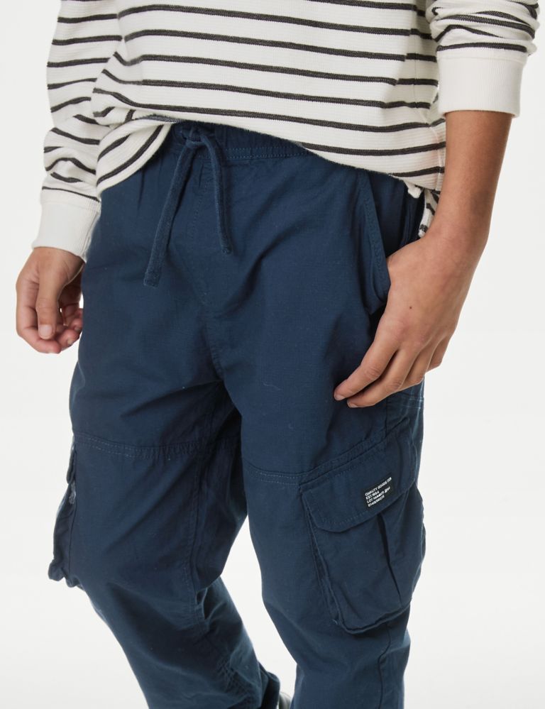 Pure Cotton Cargo Trousers (6-16 Yrs) 3 of 5
