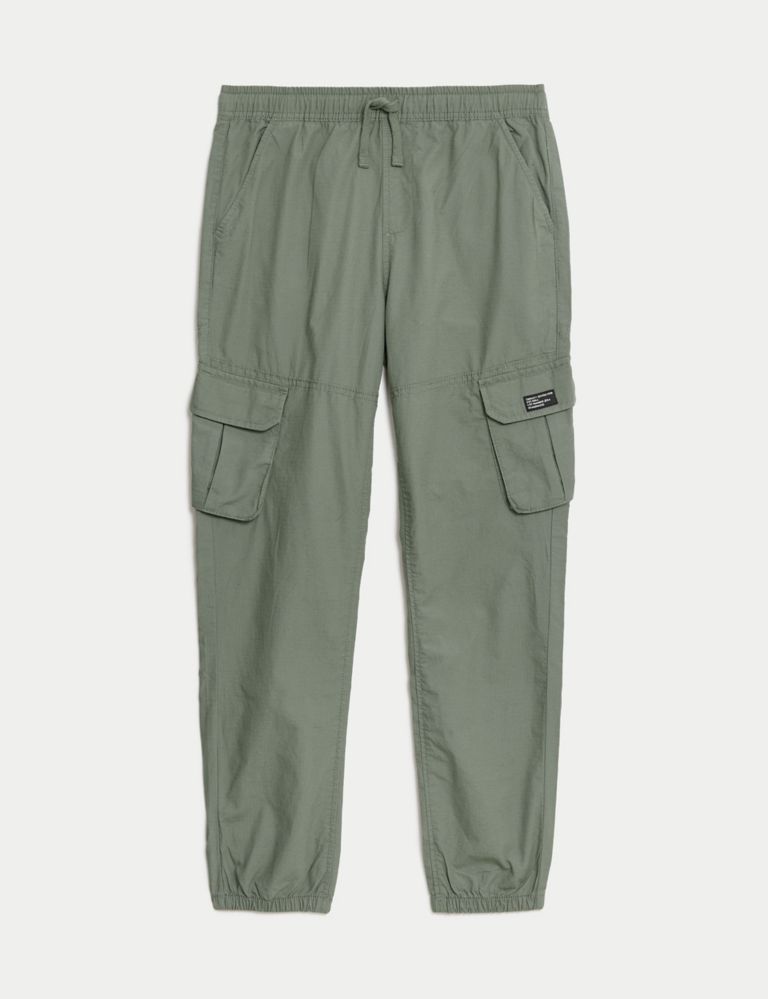 Pure Cotton Cargo Trousers (6-16 Yrs) 2 of 5
