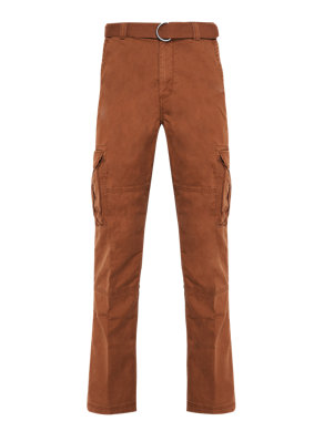 Pure Cotton Cargo Trousers Image 2 of 5
