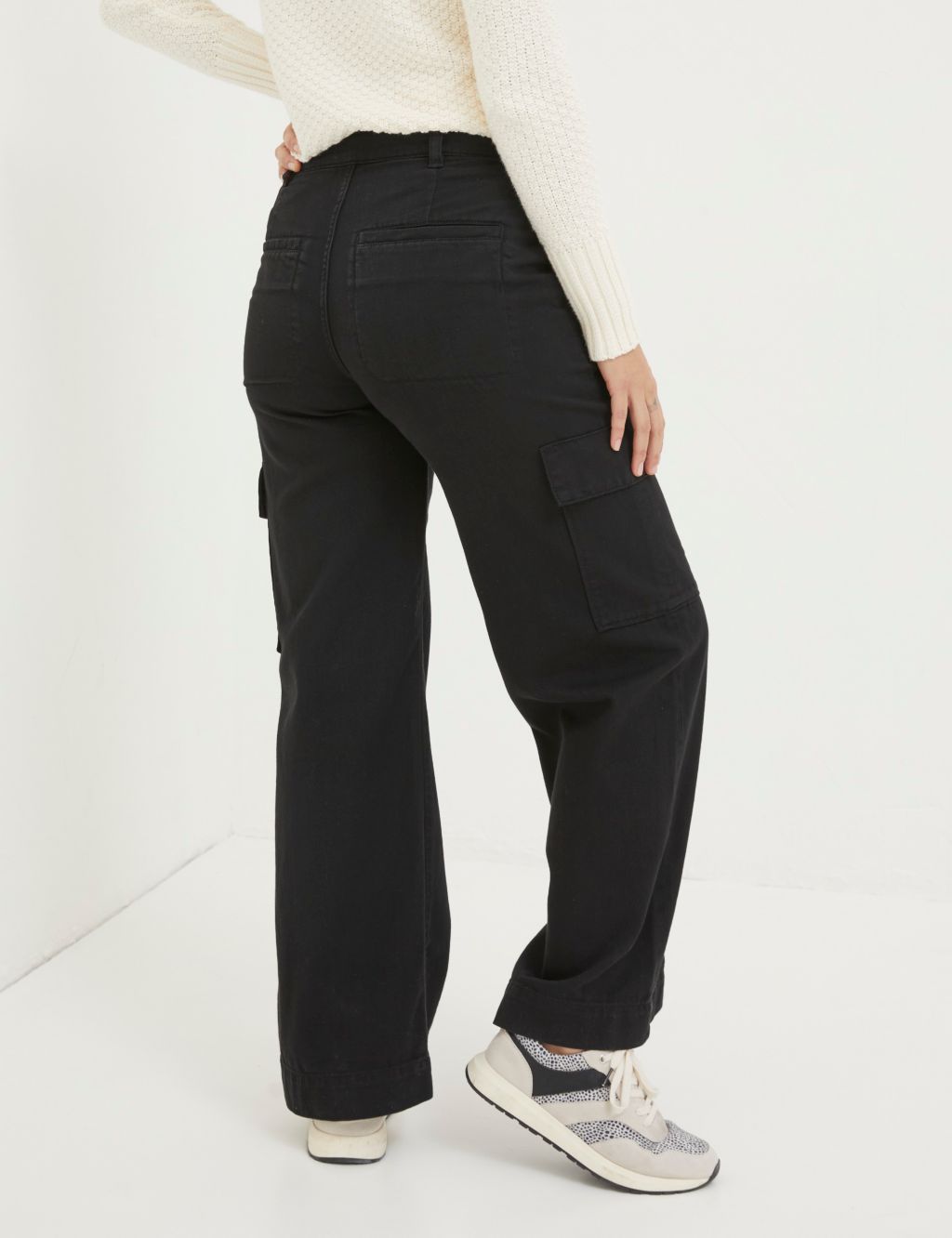Pure Cotton Cargo Wide Leg Trousers 4 of 5