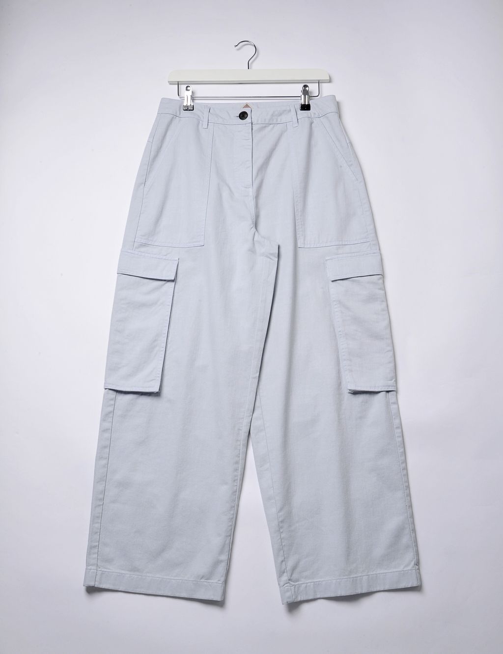 Pure Cotton Cargo Wide Leg Trousers 1 of 5
