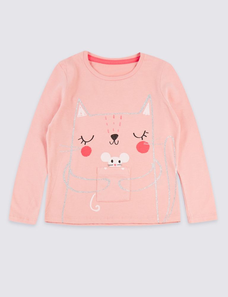 Pure Cotton Cat & Mouse Top (3 Months - 7 Years) 2 of 4