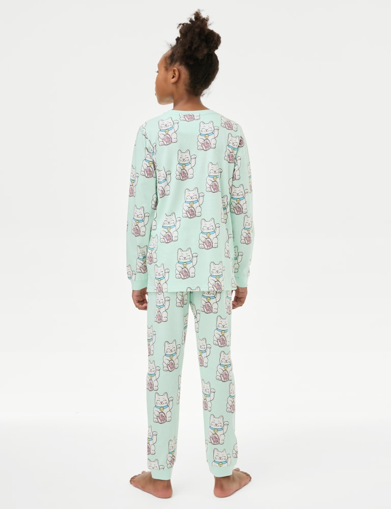 Pure Cotton Cat Pyjamas (7-14 Yrs) 3 of 6