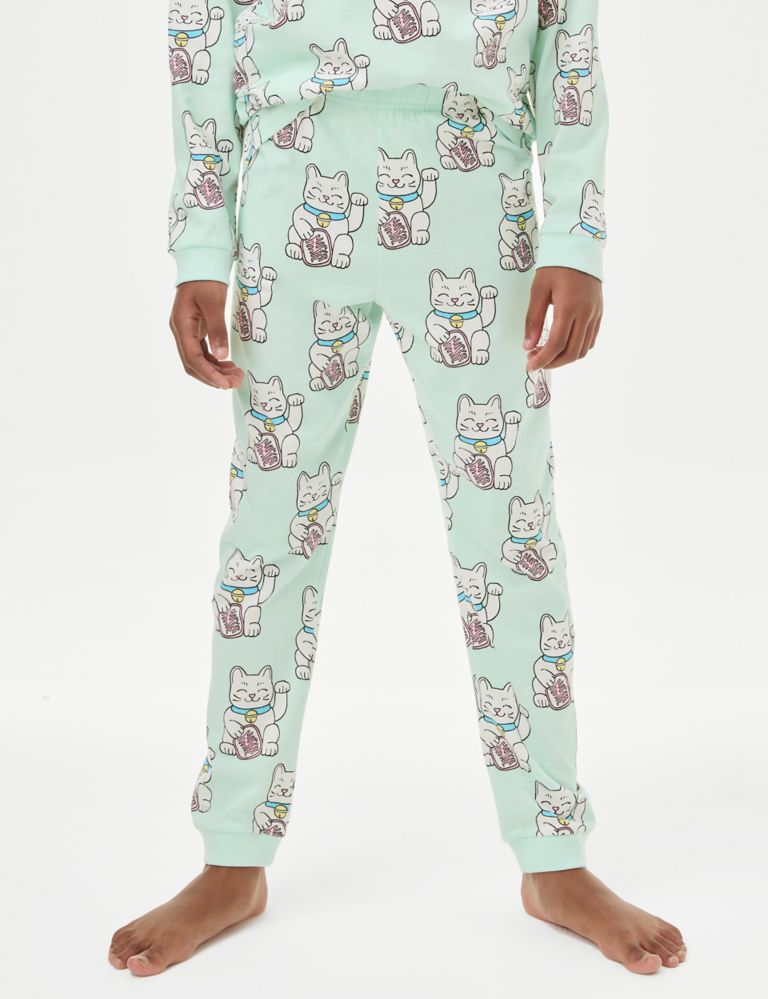 Pure Cotton Cat Pyjamas (7-14 Yrs) 4 of 6