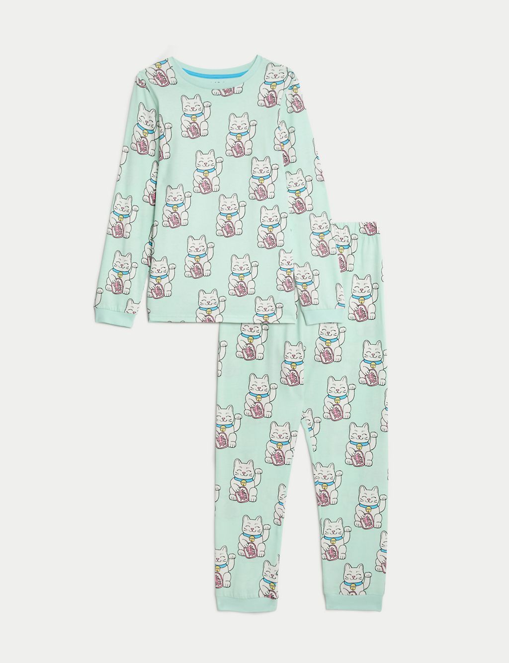 Pure Cotton Cat Pyjamas (7-14 Yrs) 1 of 6
