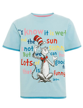 Pure Cotton Cat in the Hat T-Shirt with StayNew™ (1-7 Years) Image 2 of 4