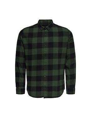 Pure Cotton Check Flannel Shirt Image 2 of 7