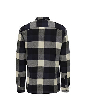 Pure Cotton Check Flannel Shirt Image 2 of 3